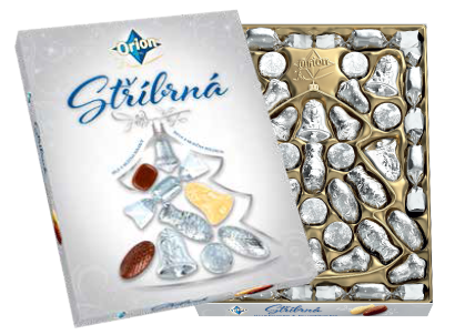 ORION Vánoční kolekce stříbrná bílo-mléčná 500 g